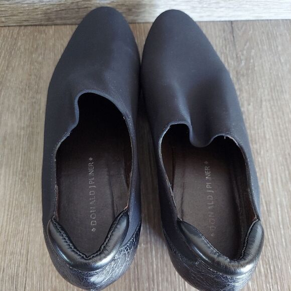 Donald J. Pliner Rrr2 Black Crepe Elastic Crocodile Embossed Leather Loafers 8 - Picture 6 of 10